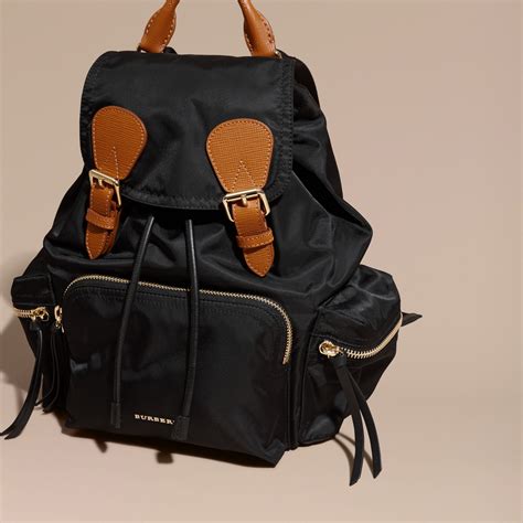 The Medium Rucksack in Technical Nylon and Leather